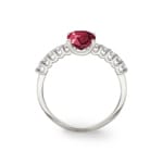 Bague solitaire pavé or gris 750/18 ct avec rubis & diamants 0.25 ct H/si - RI-73394-RUB-WG