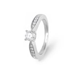 Bague solitaire pavé or gris 750/18 ct avec zircones - 1.1460.Z1