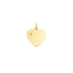 Plakette 375/9 K Gelbgold Herz mit Zirkonia