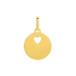 Engravable Pendant 750/18 K Yellow Gold Ø 12mm, Heart
