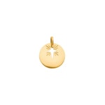 Plakette 750/18 K Gelbgold Ø 15mm, Kreuz