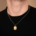 Plakette 750/18 K Gelbgold tonneau 14x19mm - T3