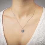 Engravable Pendant 750/18 K White Gold round Ø 15mm - V7G