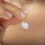 Engravable Pendant 750/18 K White Gold round Ø 15mm - V7G