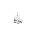 Plakette 925 Silber rhodiniert, Herz Je t'aime