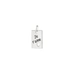 Plakette 925 Silber rhodiniert mit Herz, Je t'aime - 306586