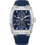 Police Creed Day Date Blau / Silbrig