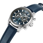 Police Menelik Day-Date Argenté / Bleu - PEWJF0004302