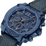 Police Norwood Date Dual Time Blue leather - PEWJF0021904