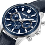 Police Rangy Day-Date Silbrig / Blau - PEWJF0021041