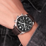 Police Rangy Day-Date Silver / Brown - PEWJF0021040