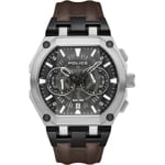 Police Shield Dual Time Argenté / Brun