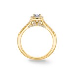 Princesse bague diamant halo or jaune 750/18 ct, 0.65 ct G/si - RI-6540-03-GG
