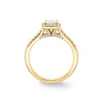 Princesse bague diamant halo or jaune 750/18 ct, 0.85 ct G/si - RI-6539-03-GG