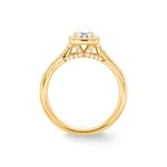 Princesse bague diamant halo or jaune 750/18 ct, 1.03 ct G/si - RI-6538-03-GG