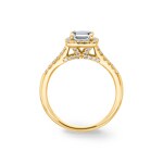Princesse bague diamant halo or jaune 750/18 ct, 1.34 ct G/si - RI-6537-03-GG