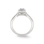 Princesse bague diamant halo or gris 750/18 ct, 0.65 ct G/si - RI-6540-02-WG