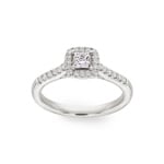 Princesse bague diamant halo or gris 750/18 ct, 0.65 ct G/si - RI-6540-02-WG