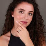 Princesse bague diamant halo or gris 750/18 ct, 0.65 ct G/si - RI-6540-02-WG