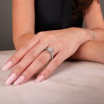 Princesse bague diamant halo or gris 750/18 ct, 0.85 ct G/si - RI-6539-02-WG