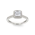Princesse bague diamant halo or gris 750/18 ct, 1.34 ct G/si - RI-6537-02-WG