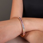 Rainbow Saphir Armreif 750/18 K Roségold mit Diamanten 0.90 ct H/si - AR-11203-RG