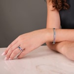 Bracelet Jonc Rainbow Saphir or gris 750/18 ct avec diamants 0.90 ct H/si - AR-11203-WG