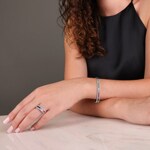 Bracelet Jonc Rainbow Saphir or gris 750/18 ct avec diamants 0.90 ct H/si - AR-11203-WG