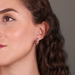 Rainbow Saphir Kreolen 750/18 K Roségold mit Diamanten 0.50 ct H/si - OR-12342-RG