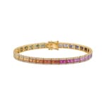 Bracelet Tennis Rainbow Saphir or jaune 750/18 ct avec diamants 1.21 ct H/si