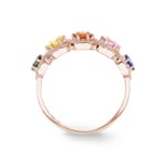 Rainbow Saphirring 750/18 K Roségold mit Diamanten 0.31 ct H/si - RI-12342-RG