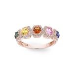 Rainbow Saphirring 750/18 K Roségold mit Diamanten 0.31 ct H/si - RI-12342-RG