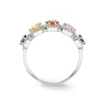 Rainbow Saphirring 750/18 K Weissgold mit Diamanten 0.31 ct H/si - RI-12342-WG