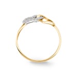 Ring 375/9 K Gelbgold bicolor mit verschlungenen Herzen & Zirkonia - 9KID013BZ