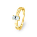 Ring 375/9 K Yellow Gold with oval Aquamarine