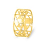 Ring 375/9 K Yellow Gold with Triangle Pattern
