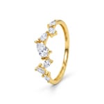 Ring 375/9 K Yellow Gold with Lab Grown Diamonds 0.49 ct