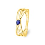 Ring 750/18 K Yellow Gold with Pear Cut Sapphire