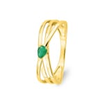 Ring 750/18 K Yellow Gold with Pear Cut Emerald - 1.7642.E0