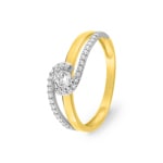 Ring 375/9 K Gelbgold mit Zirkonia Solitär und Seitensteinen