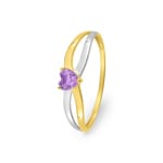 Ring 375/9 K Gelbgold rhodiniert mit Amethyst Herz