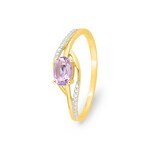 Ring 375/9 K Gelbgold rhodiniert mit Amethyst & Zirkonia - 193087.A3