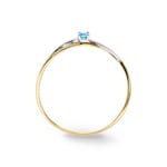 Bague or jaune 375/9 ct rhodié avec topaze bleue - 09FA142BT