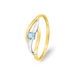 Bague or jaune 375/9 ct rhodié avec topaze bleue