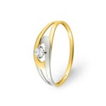 Bague or jaune 375/9 ct rhodié avec zircone solitaire - 09SA511BZ