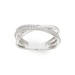 Ring 375/9 K White Gold crossed with Cubic Zirconia - 09SA769GZ
