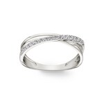 Ring 375/9 K Weissgold gekreuzt mit Zirkonia - 09SA80GZ