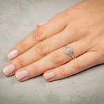 Ring 375/9 K White Gold Circles with Cubic Zirconia - 193065.Z1