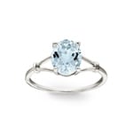 Ring 375/9 K Weissgold mit Aquamarin oval - 193005.M1