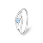 Ring 375/9 K Weissgold mit Blautopas